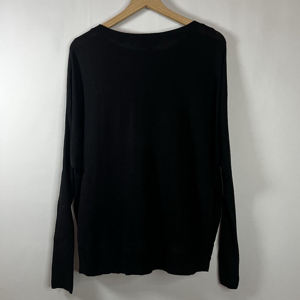 Trouve Sweater Women Sz Small Black Long Sleeve Knit Pullover Angora Rabbit Hair - Picture 6 of 6